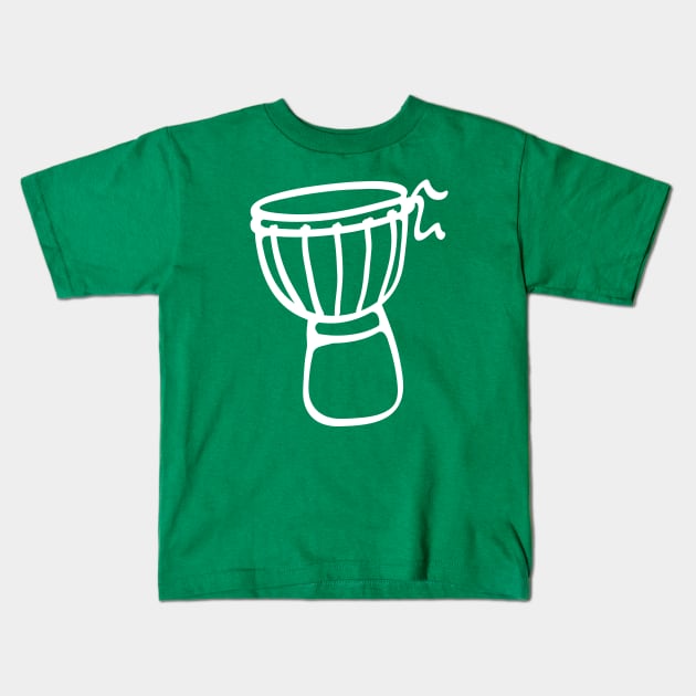 Simple Djembe Drum (white) Kids T-Shirt by schlag.art